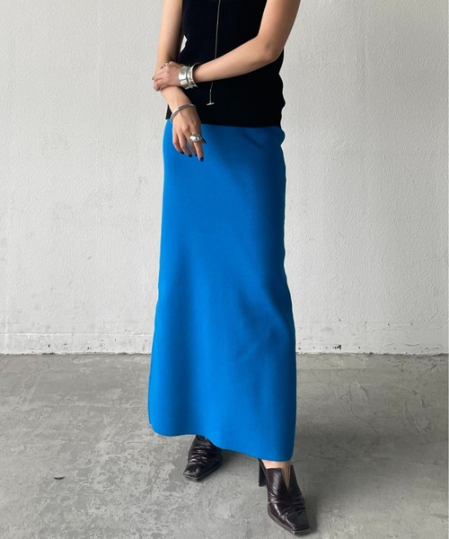AIC.（エーアイシー）の「【再入荷】スポンジニットスリットロングスカート/前後2WAY（スカート・レディース・グリーン/ブラック/ピンク/ブルー・FREE）」の21枚目の写真