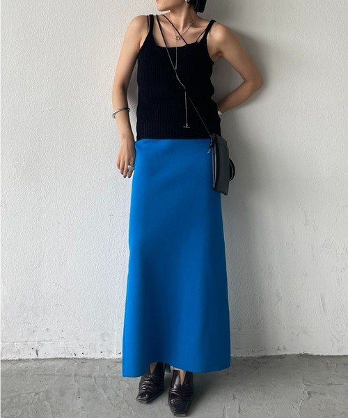 AIC.（エーアイシー）の「【再入荷】スポンジニットスリットロングスカート/前後2WAY（スカート・レディース・グリーン/ブラック/ピンク/ブルー・FREE）」の19枚目の写真