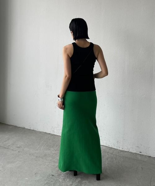 AIC.（エーアイシー）の「【再入荷】スポンジニットスリットロングスカート/前後2WAY（スカート・レディース・グリーン/ブラック/ピンク/ブルー・FREE）」の18枚目の写真