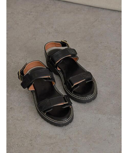 AMERICAN HOLIC（アメリカンホリック）の「ダブルステッチ厚底ベロクロサンダル（サンダル・レディース・アイボリー/ブラック・L/M）」の14枚目の写真