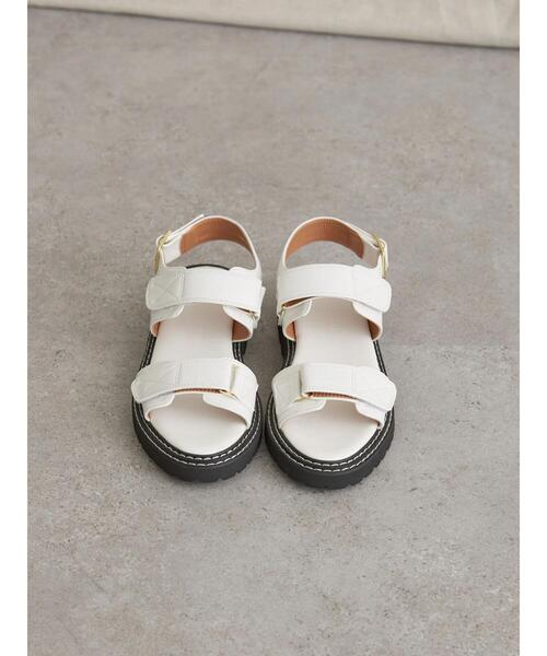 AMERICAN HOLIC（アメリカンホリック）の「ダブルステッチ厚底ベロクロサンダル（サンダル・レディース・アイボリー/ブラック・L/M）」の15枚目の写真