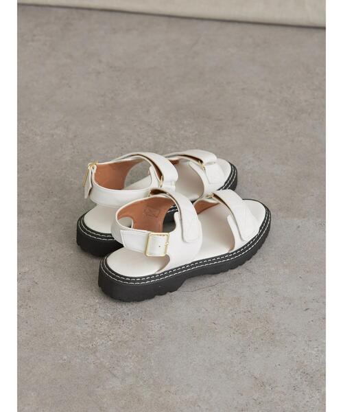 AMERICAN HOLIC（アメリカンホリック）の「ダブルステッチ厚底ベロクロサンダル（サンダル・レディース・アイボリー/ブラック・L/M）」の17枚目の写真