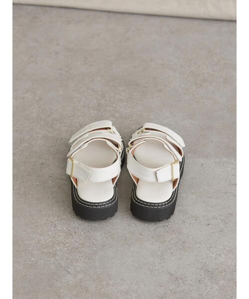 AMERICAN HOLIC（アメリカンホリック）の「ダブルステッチ厚底ベロクロサンダル（サンダル・レディース・アイボリー/ブラック・L/M）」の18枚目の写真