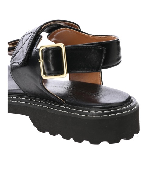 AMERICAN HOLIC（アメリカンホリック）の「ダブルステッチ厚底ベロクロサンダル（サンダル・レディース・アイボリー/ブラック・L/M）」の9枚目の写真