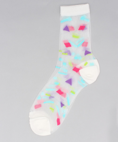 WEGO（ウィゴー）の「WEGO/総柄シースルーソックス（ソックス/靴下・レディース・その他1/その他2/その他3・FREE）」の2枚目の写真