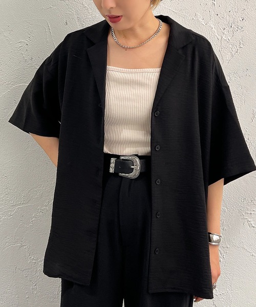 apres jour mignon（アプレジュールミニョン）の「開襟シャツ【ZOZOTOWN限定アイテム】 【SETUP着用可能】（シャツ/ブラウス・レディース・チャコールグレー/ブラック/ブルー・X-LARGE/フリー）」の12枚目の写真