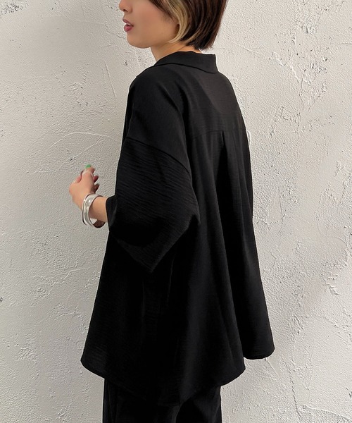 apres jour mignon（アプレジュールミニョン）の「開襟シャツ【ZOZOTOWN限定アイテム】 【SETUP着用可能】（シャツ/ブラウス・レディース・チャコールグレー/ブラック/ブルー・X-LARGE/フリー）」の20枚目の写真