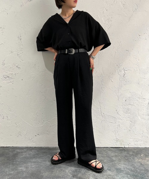 apres jour mignon（アプレジュールミニョン）の「開襟シャツ【ZOZOTOWN限定アイテム】 【SETUP着用可能】（シャツ/ブラウス・レディース・チャコールグレー/ブラック/ブルー・X-LARGE/フリー）」の15枚目の写真