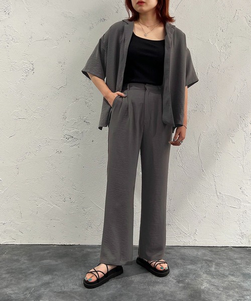 apres jour mignon（アプレジュールミニョン）の「開襟シャツ【ZOZOTOWN限定アイテム】 【SETUP着用可能】（シャツ/ブラウス・レディース・チャコールグレー/ブラック/ブルー・X-LARGE/フリー）」の10枚目の写真