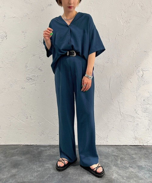 apres jour mignon（アプレジュールミニョン）の「開襟シャツ【ZOZOTOWN限定アイテム】 【SETUP着用可能】（シャツ/ブラウス・レディース・チャコールグレー/ブラック/ブルー・X-LARGE/フリー）」の11枚目の写真