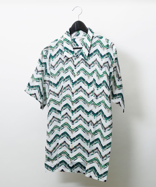 hardcover（ハードカバー）の「hardcover/半袖開襟シャツジグザグ（シャツ/ブラウス・メンズ・ホワイト・FREE）」の3枚目の写真