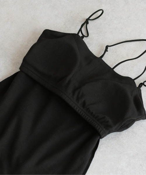 cepo(セポ)の「アシメトリー カップツキインナーキャミソール(キャミソール・レディース・ブラック/オフホワイト・M)」の7枚目の写真