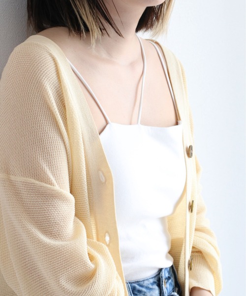 cepo(セポ)の「アシメトリー カップツキインナーキャミソール(キャミソール・レディース・ブラック/オフホワイト・M)」の10枚目の写真