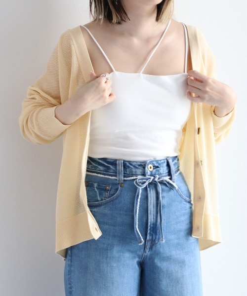 cepo(セポ)の「アシメトリー カップツキインナーキャミソール(キャミソール・レディース・ブラック/オフホワイト・M)」の11枚目の写真