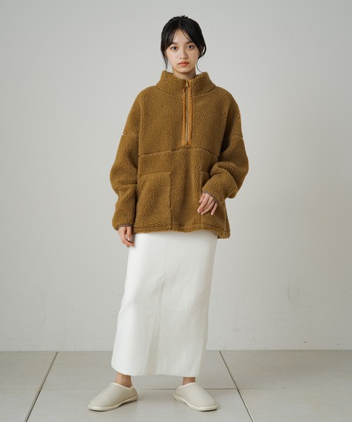 Omekashi（オメカシ）の「【earthy_】ボアハーフジッププルオーバー