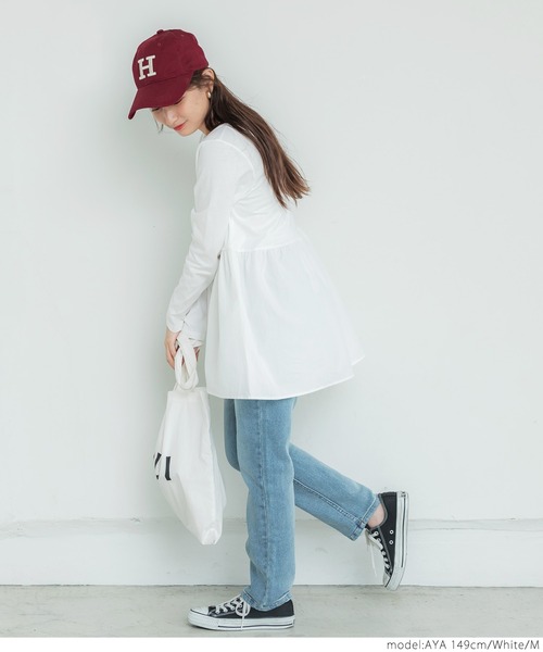 処分！新品　今季　ラシュッド バックシアー切替ロゴカットソー　ホワイト　白 処分！新品 今季 ラシュッド バックシアー切替ロゴカットソー