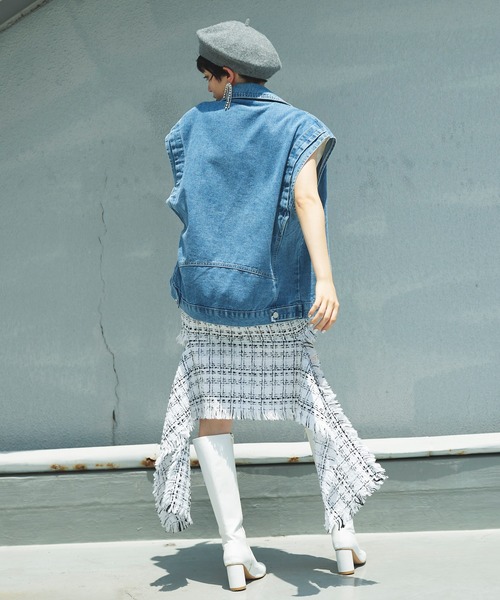 Narcissus(ナルシス)の「【Narcissus】ツイードタイトスカート(スカート・レディース・ホワイト/ブラック・FREE)」の5枚目の写真