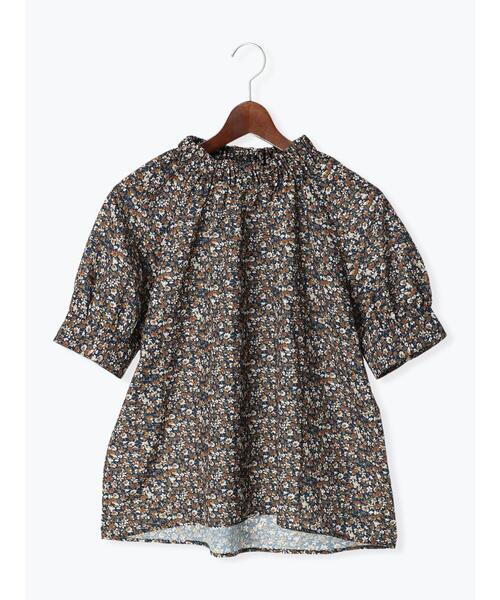 Te chichi（テチチ）の「花柄ギャザースタンドカラーブラウス（シャツ/ブラウス・レディース・ネイビー/ブラウン/オレンジ・ﾌﾘ-）」の21枚目の写真