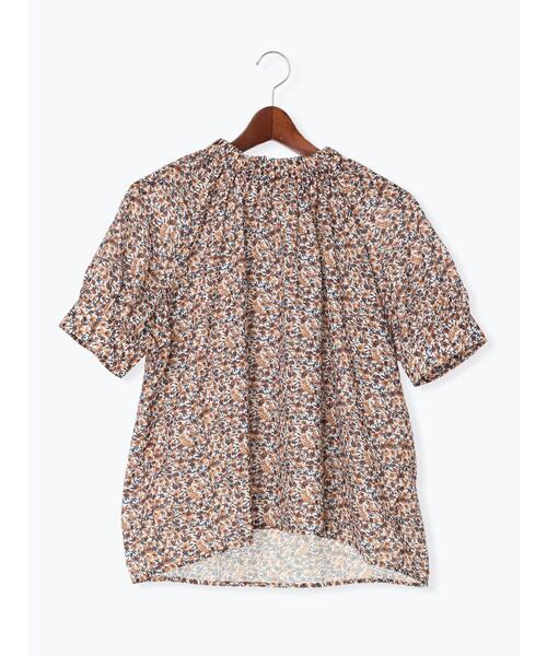 Te chichi（テチチ）の「花柄ギャザースタンドカラーブラウス（シャツ/ブラウス・レディース・ネイビー/ブラウン/オレンジ・ﾌﾘ-）」の19枚目の写真