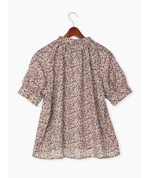 Te chichi（テチチ）の「花柄ギャザースタンドカラーブラウス（シャツ/ブラウス・レディース・ネイビー/ブラウン/オレンジ・ﾌﾘ-）」の18枚目の写真