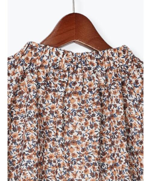Te chichi（テチチ）の「花柄ギャザースタンドカラーブラウス（シャツ/ブラウス・レディース・ネイビー/ブラウン/オレンジ・ﾌﾘ-）」の14枚目の写真