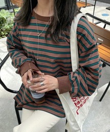 【低身長用サイズあり】マルチボーダーロングTシャツ