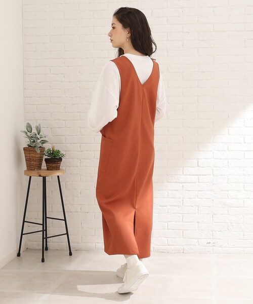 Cutie Blonde（キューティーブロンド）の「◆【セットアップ可能】コーデの主役！Vネックジャンスカ（スカート・レディース・ベージュ系1/ダークオレンジ/ブラウン系2/ブラック・02/03）」の10枚目の写真