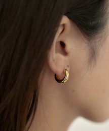 Geel/コンパクト フープピアス