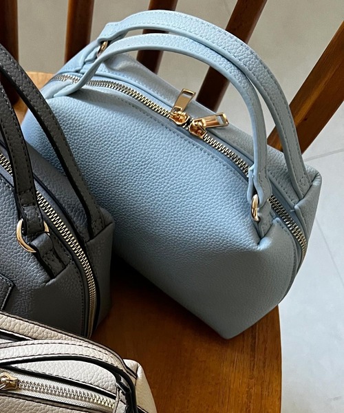 KOBE LETTUCE（コウベレタス）の「2ハンドルスクエアミニバッグ（ハンドバッグ・レディース・アイボリー/ブラック/グレイッシュベージュ/グレー/ベージュ/ブルー系/ピンク/イエロー・FREE）」の6枚目の写真