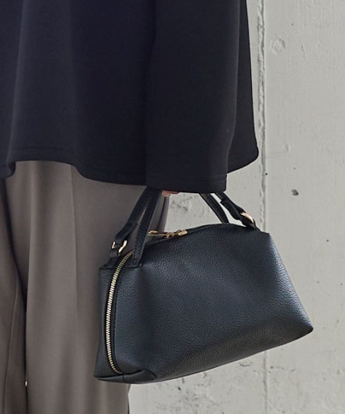 KOBE LETTUCE（コウベレタス）の「2ハンドルスクエアミニバッグ（ハンドバッグ・レディース・アイボリー/ブラック/グレイッシュベージュ/グレー/ベージュ/ブルー系/ピンク/イエロー・FREE）」の3枚目の写真