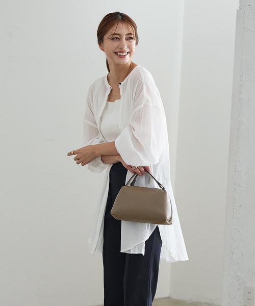 KOBE LETTUCE（コウベレタス）の「2ハンドルスクエアミニバッグ（ハンドバッグ・レディース・アイボリー/ブラック/グレイッシュベージュ/グレー/ベージュ/ブルー系/ピンク/イエロー・FREE）」の12枚目の写真