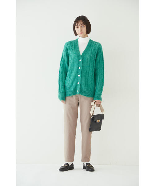 human woman（ヒューマンウーマン）の「オーガニック丸胴タートルカットソー（Tシャツ/カットソー・レディース・グレー系その他/カーキ/ホワイト・MEDIUM）」の16枚目の写真