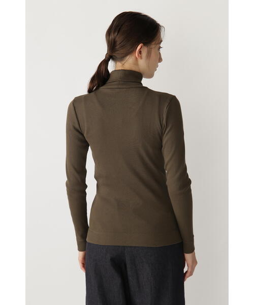 human woman（ヒューマンウーマン）の「オーガニック丸胴タートルカットソー（Tシャツ/カットソー・レディース・グレー系その他/カーキ/ホワイト・MEDIUM）」の11枚目の写真