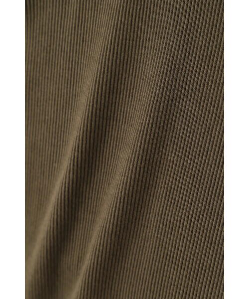 human woman（ヒューマンウーマン）の「オーガニック丸胴タートルカットソー（Tシャツ/カットソー・レディース・グレー系その他/カーキ/ホワイト・MEDIUM）」の9枚目の写真