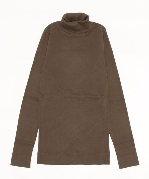 human woman（ヒューマンウーマン）の「オーガニック丸胴タートルカットソー（Tシャツ/カットソー・レディース・グレー系その他/カーキ/ホワイト・MEDIUM）」の6枚目の写真