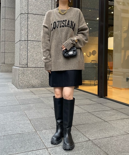 DouDou（ドゥドゥ）の「ウエストパイピングミニスカート（スカート・レディース・ブラック・36/38）」の2枚目の写真