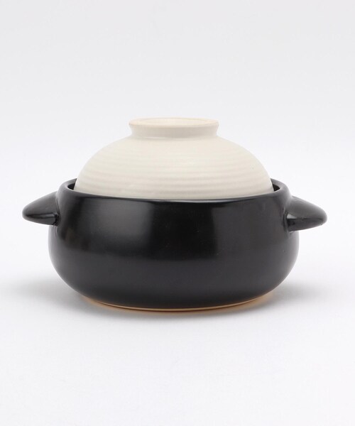 蓋が取り皿になる一人用土鍋（しろ）レンゲ付（鍋/フライパン）｜212