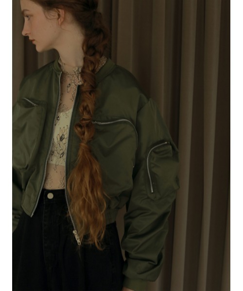 AMAIL（アマイル）の「Criopd military blouson（ブルゾン・レディース・ブラック/カーキ・FREE）」の3枚目の写真