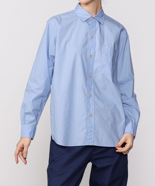 LABOUR AND WAIT(レイバーアンドウェイト)の「LABOUR AND WAIT | REGULAR COLLAR SHIRT WOMEN(シャツ/ブラウス・レディース・ホワイト/サックスブルー・2)」の2枚目の写真
