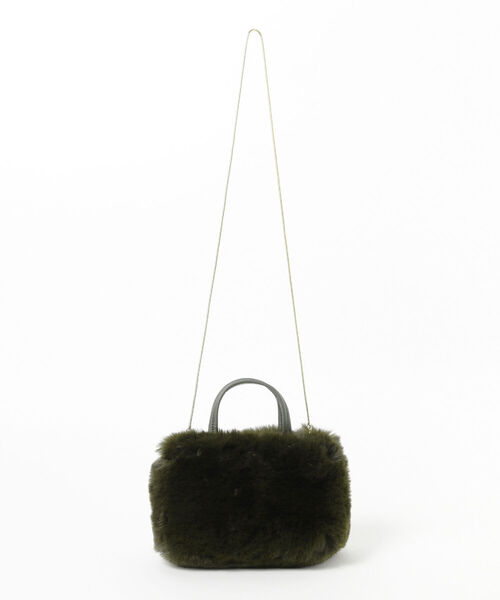 B:MING by BEAMS(ビーミングバイビームス)の「B:MING by BEAMS / ファー ボストン バッグ(ボストンバッグ・レディース・オリーブ/ブラック/サックスブルー・ONE SIZE)」の5枚目の写真
