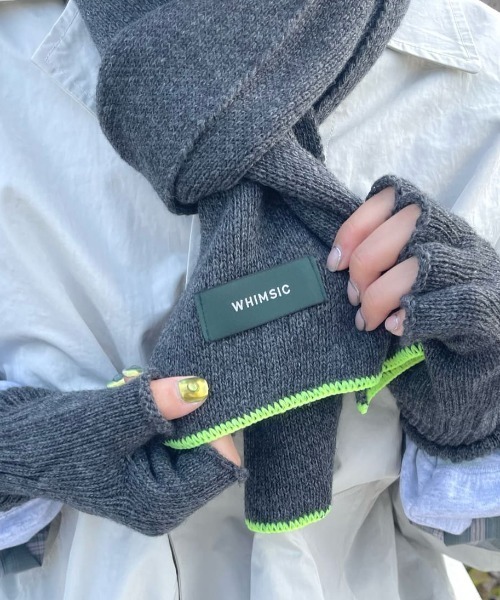 WHIMSIC（ウィムジック）の「【UNISEX】アーミースカーフ（マフラー・メンズ・パープル/グレー/ベージュ/オリーブ/チャコールグレー・FREE）」の2枚目の写真