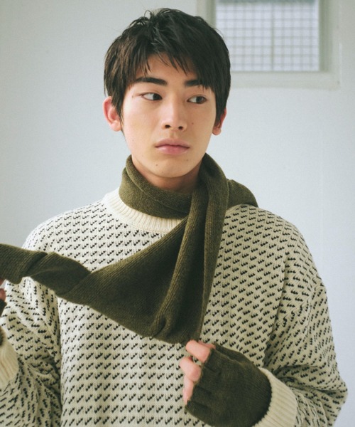 WHIMSIC（ウィムジック）の「【UNISEX】アーミースカーフ（マフラー・メンズ・パープル/グレー/ベージュ/オリーブ/チャコールグレー・FREE）」の9枚目の写真