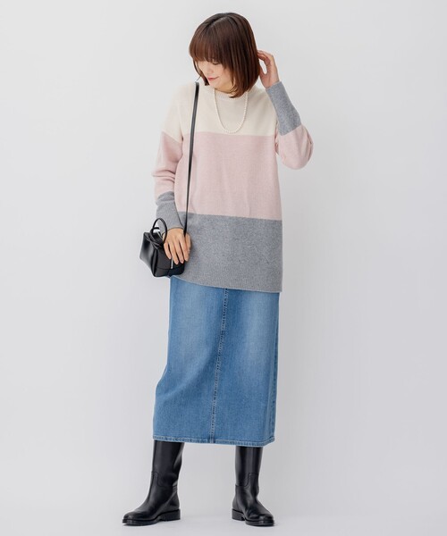 23区（ニジュウサンク）の「【洗える】ウールナイロン カラーブロック