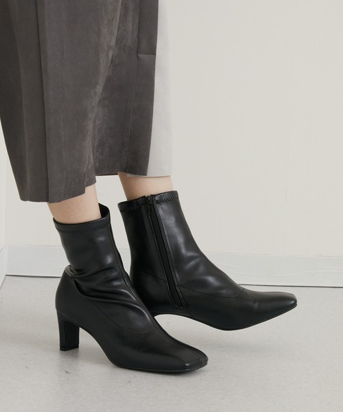 PANIER（パニエ）の「PANIER 撥水加工ショートブーツ（ブーツ・レディース・ブラック/アイボリー・MEDIUM/LARGE）」の8枚目の写真