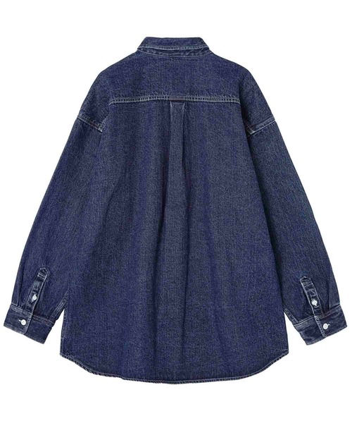 X-girl（エックスガール）の「FACE EMBROIDERY DENIM SHIRT（シャツ/ブラウス・レディース・インディゴブルー・S/M）」の6枚目の写真