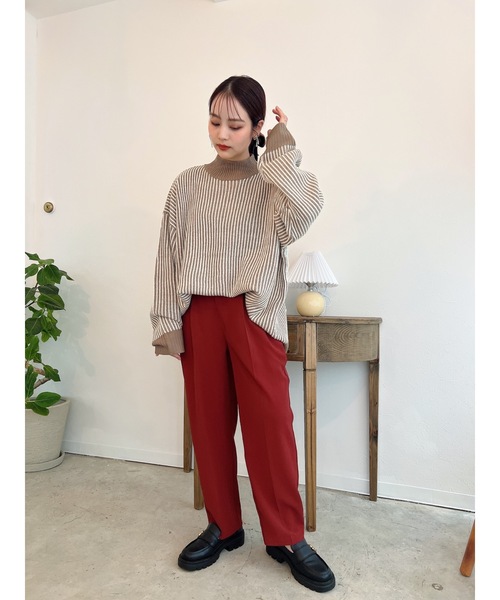 JUMELLE（ジュメロ）の「ストライプ柄ニット（ニット/セーター・レディース・ベージュ/ブラック・MEDIUM）」の5枚目の写真