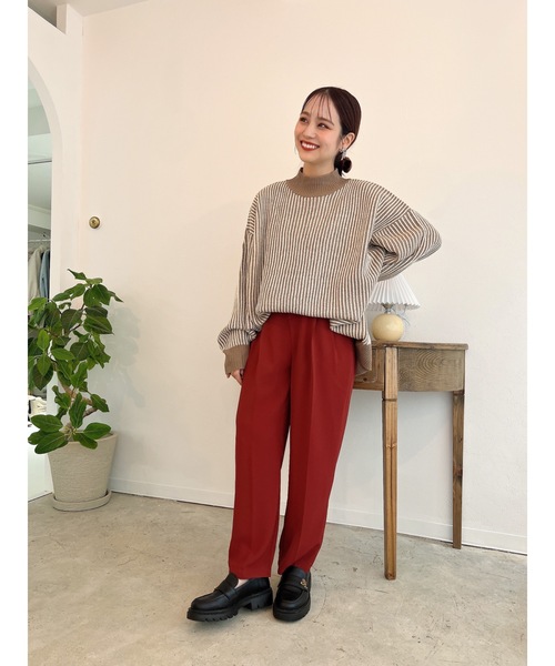 JUMELLE（ジュメロ）の「ストライプ柄ニット（ニット/セーター・レディース・ベージュ/ブラック・MEDIUM）」の6枚目の写真