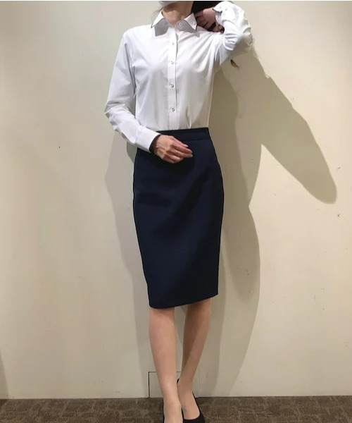 TOKYO SHIRTS(トウキョウシャツ)の「透け防止 形態安定ノーアイロン ワイド 長袖ビジネスワイシャツ(ビジネスシャツ・レディース・ホワイト・S/M/L/LL/XL)」の8枚目の写真