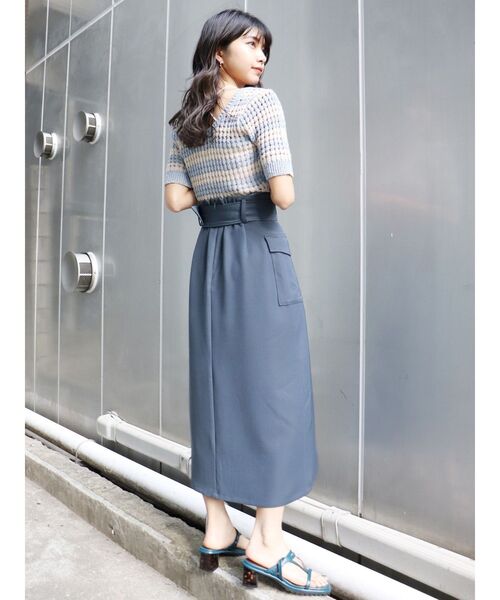 MURUA（ムルーア）の「メッシュショートニット（ニット/セーター・レディース・ブラック/ブルー・FREE）」の12枚目の写真