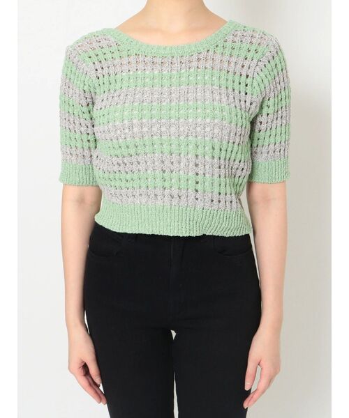 MURUA（ムルーア）の「メッシュショートニット（ニット/セーター・レディース・ブラック/ブルー・FREE）」の21枚目の写真